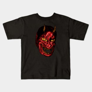 REd demon Mask Kids T-Shirt